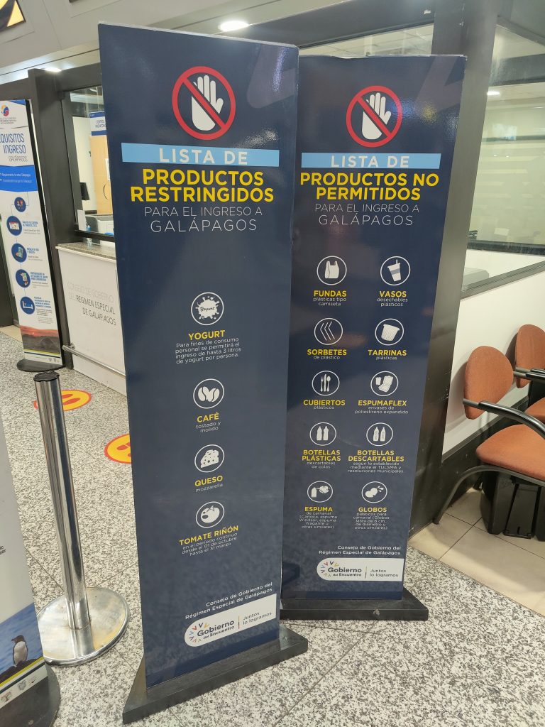 Productos prohibidos Galápagos