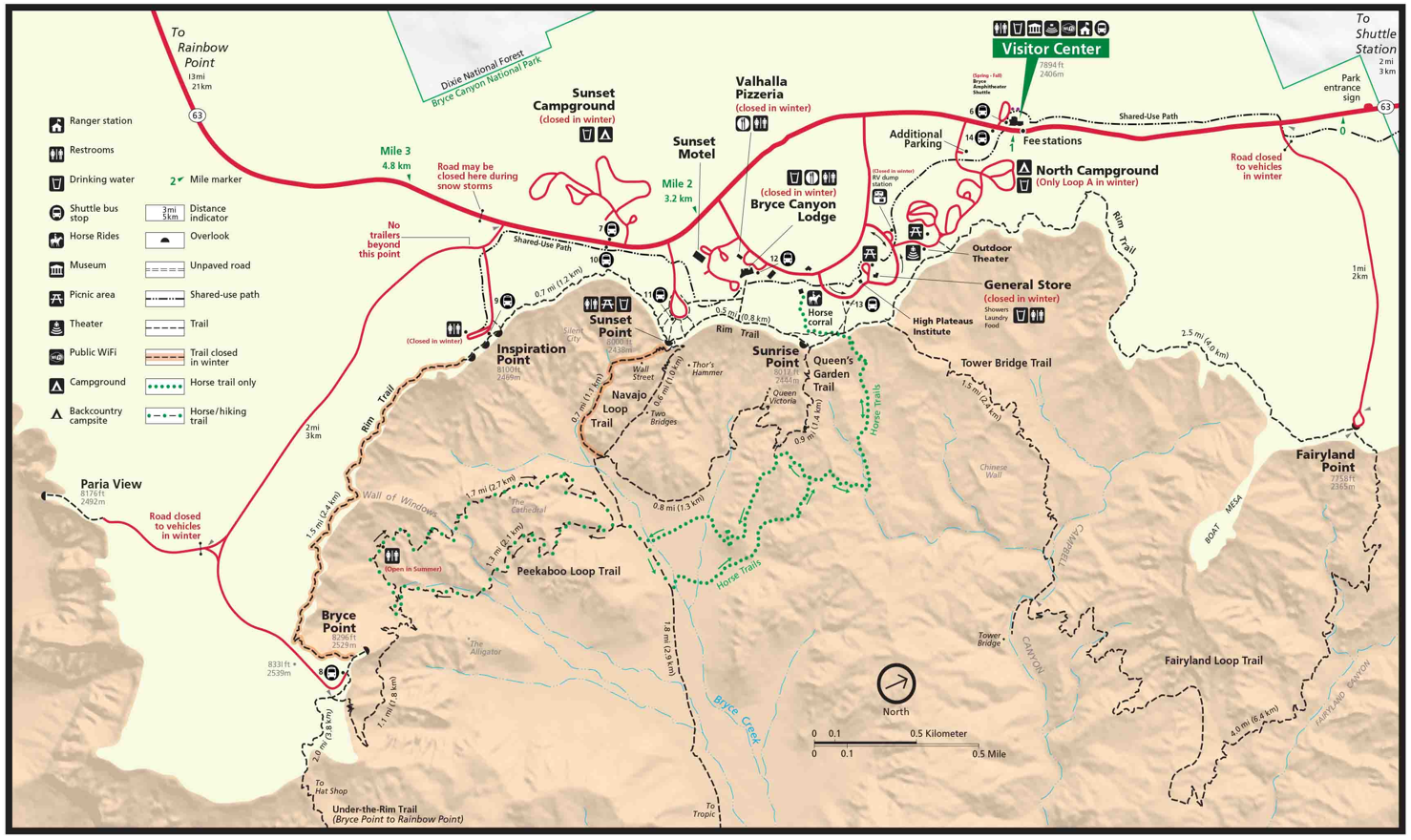 Mapa Anfiteatro Bryce Canyon