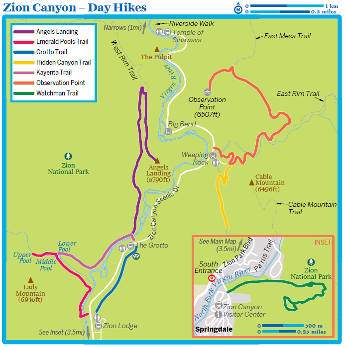 Mejores trails de día en Zion National Park