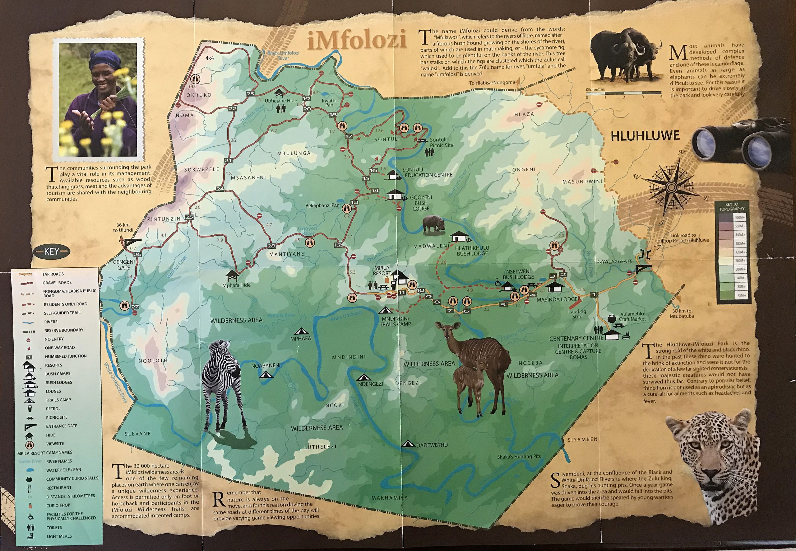 Mapa iMfolozi Game Reserve