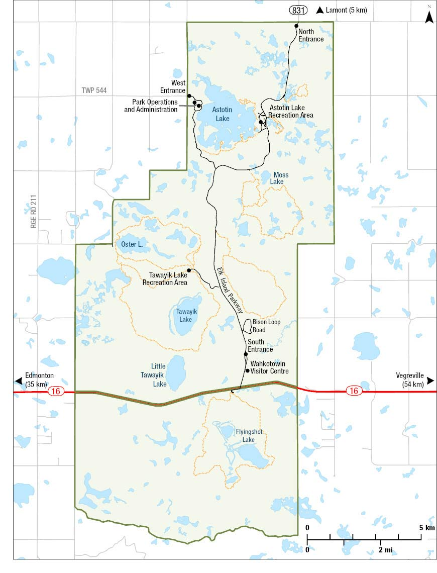 Mapa de Elk Island National Park