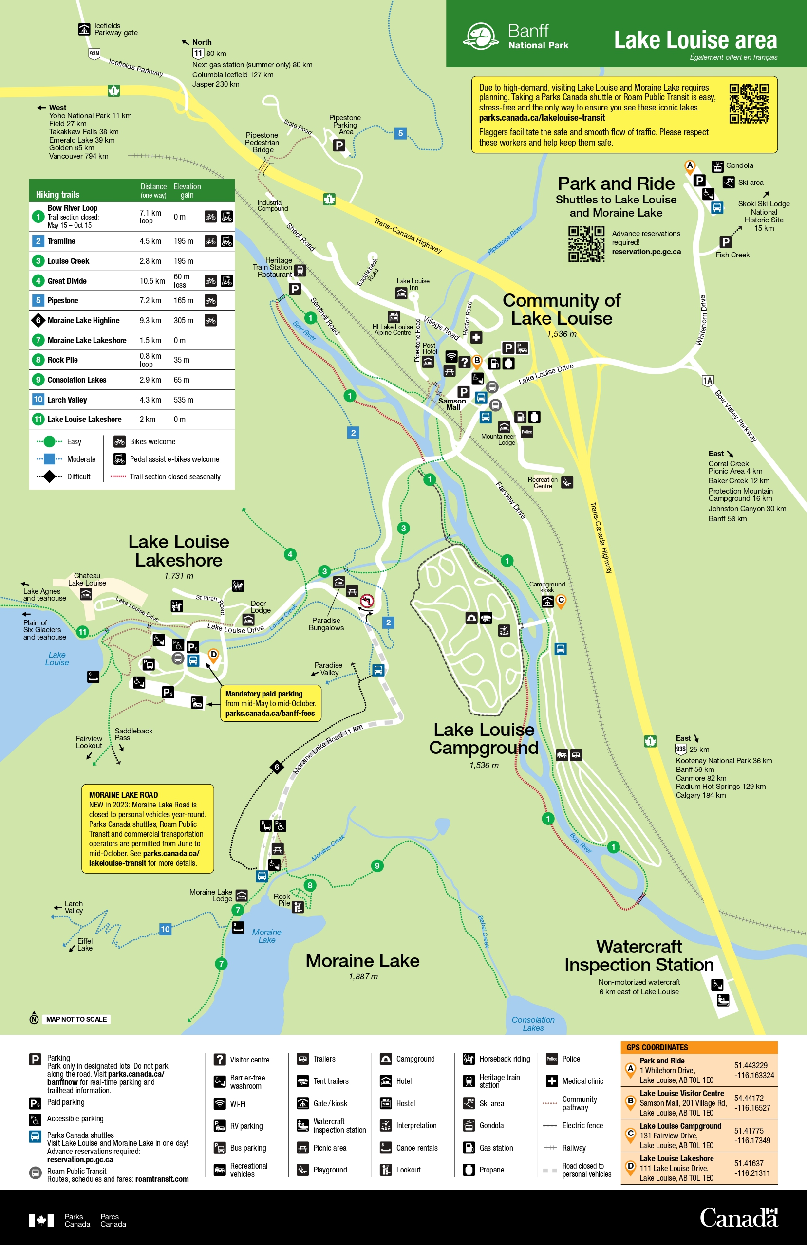Qué hacer en Lake Louise - Mapa Lake Louise